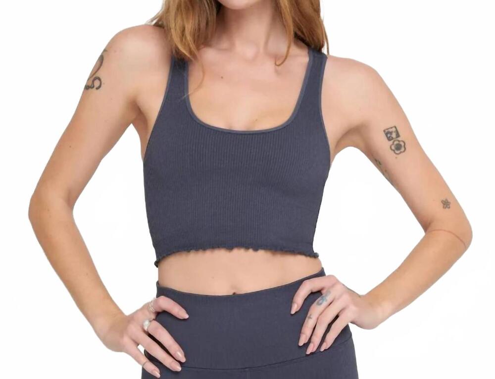 NEW SPIRITUAL GANGSTER amor crop tank in slate